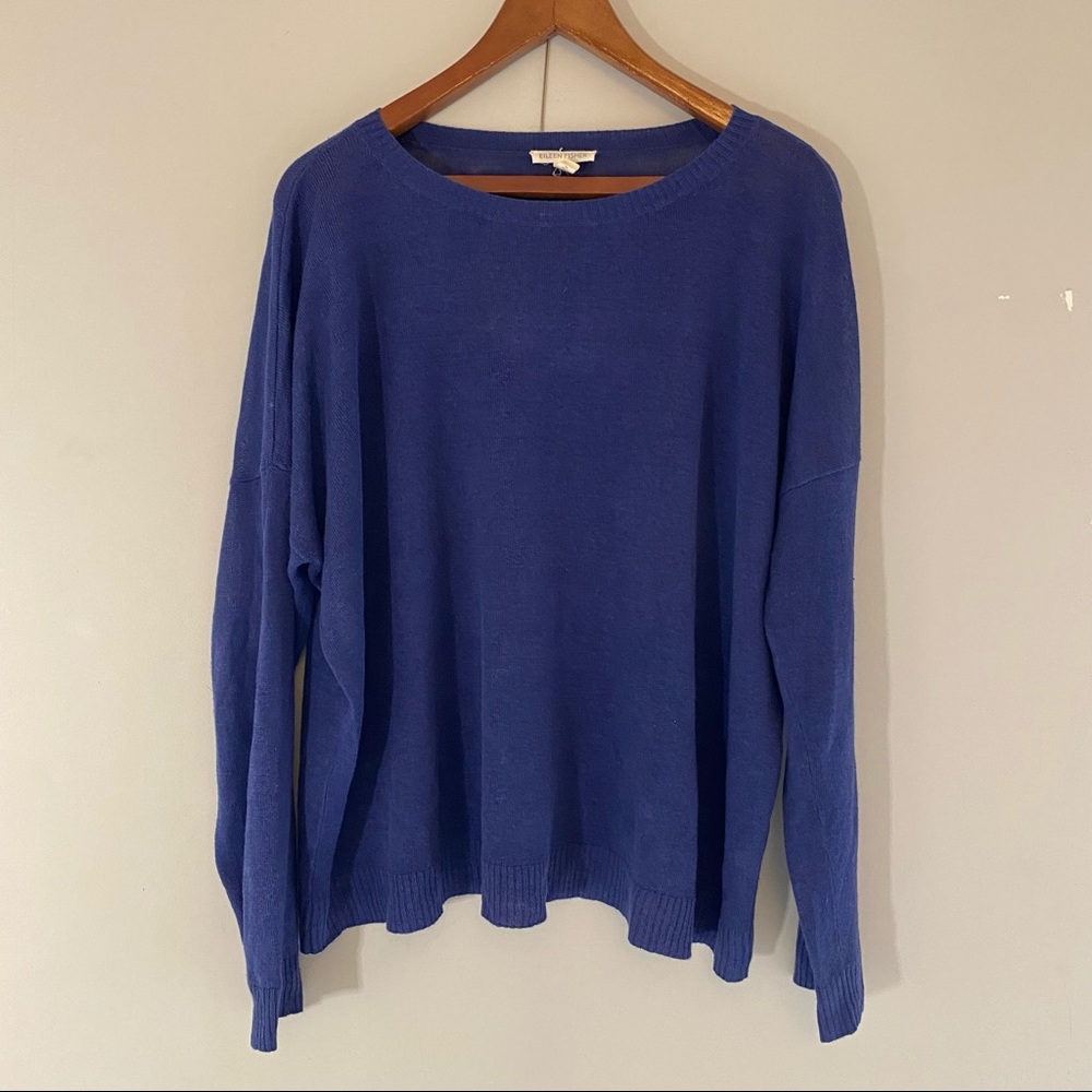 EILEEN FISHER - Blue Linen Sweater - M